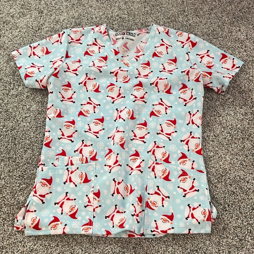 Christmas scrub top